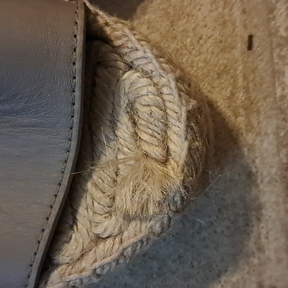 Vince Edie Leather Espadrille Gray 9 Casual  Boho Vacaay Festival Neutral Preown - Picture 5 of 10